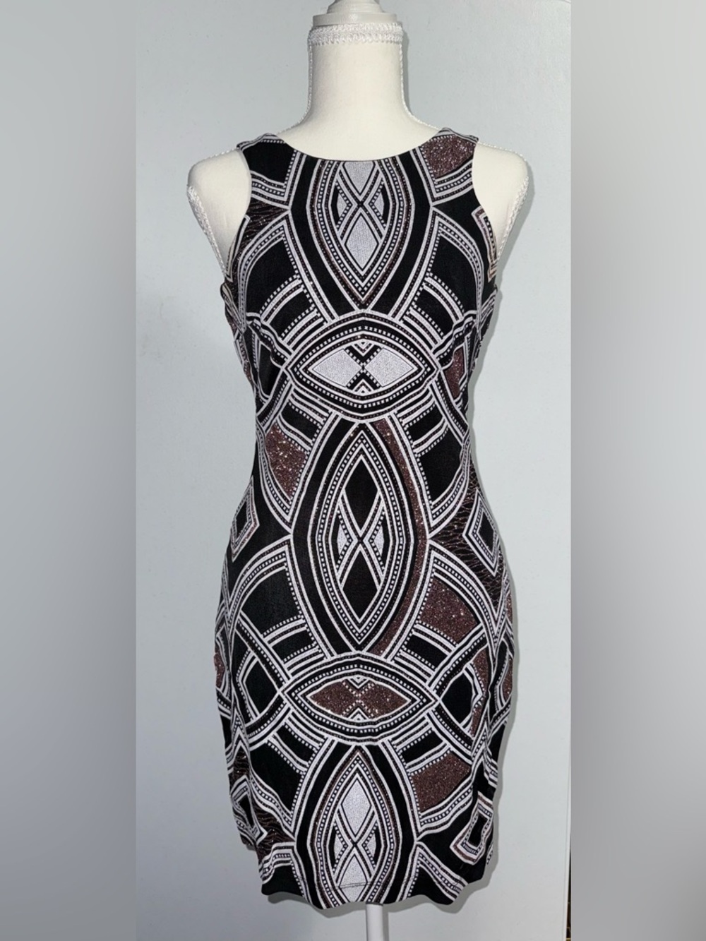 Speechless Art Deco Bodycon Dress | Size S